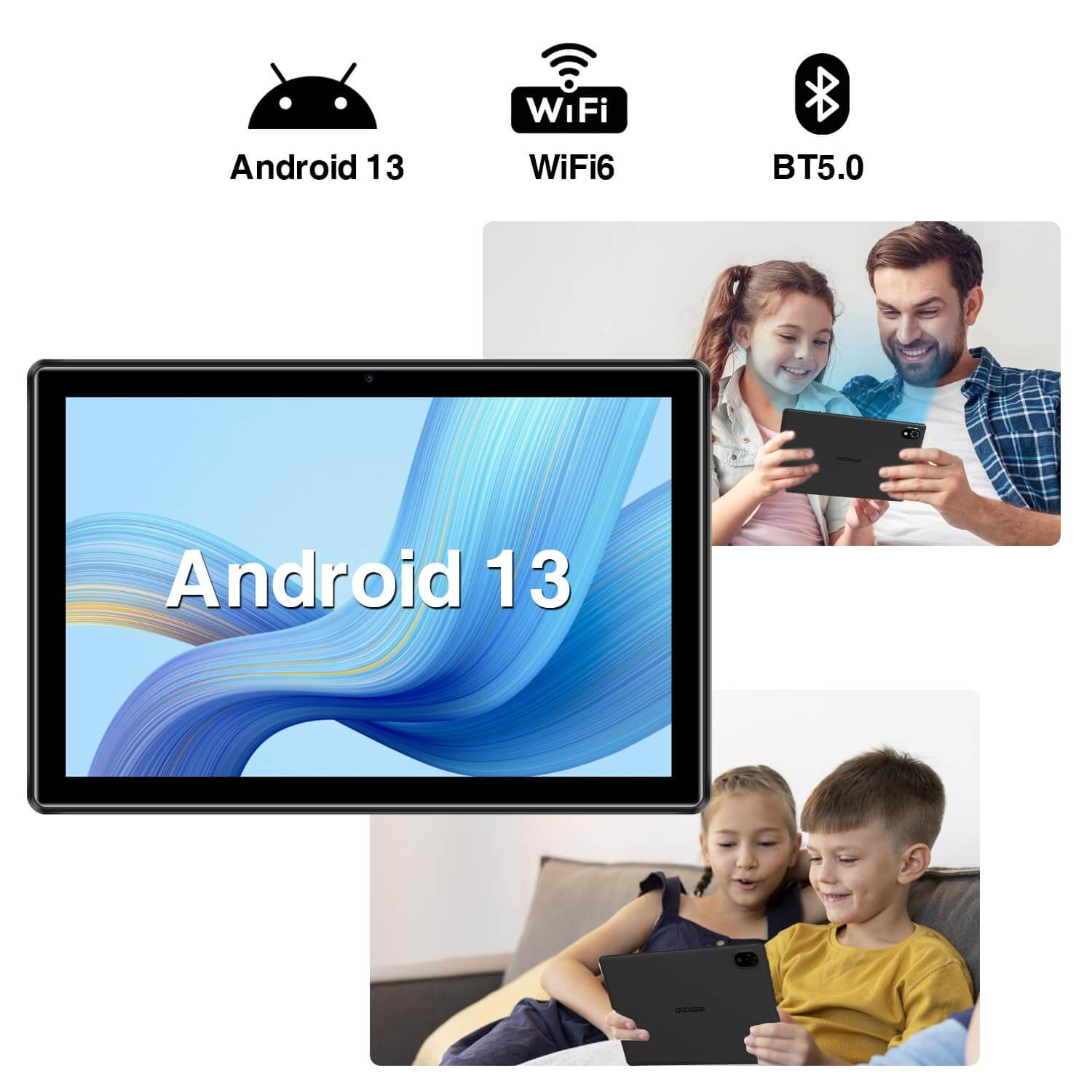 DOOGEE U9 Kids Tablet 10.1" IPS HD Screen Android 13