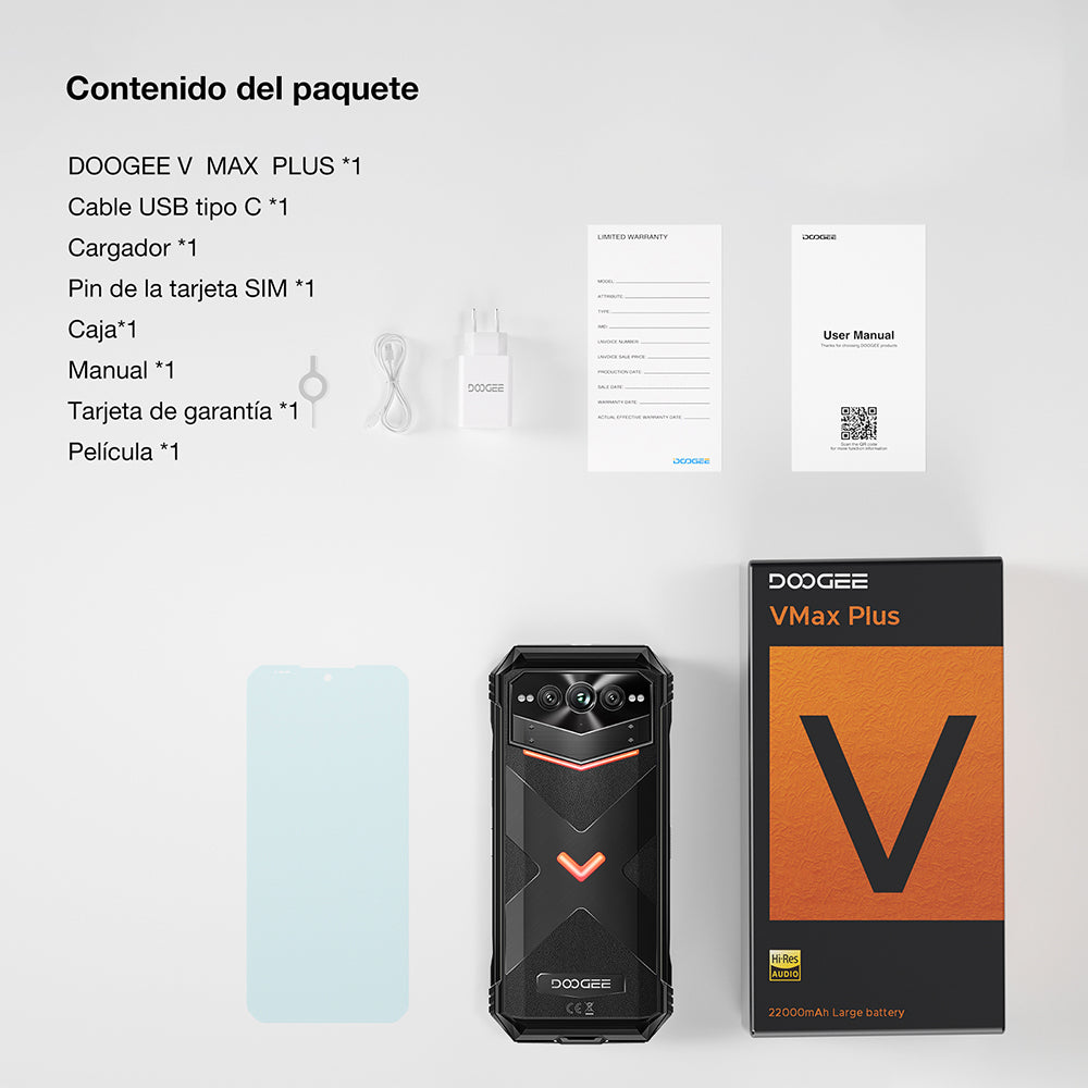 DOOGEE V Max Plus Teléfono resistente Memoria grande de 512 GB Fotografía ultranítida de 100 MP